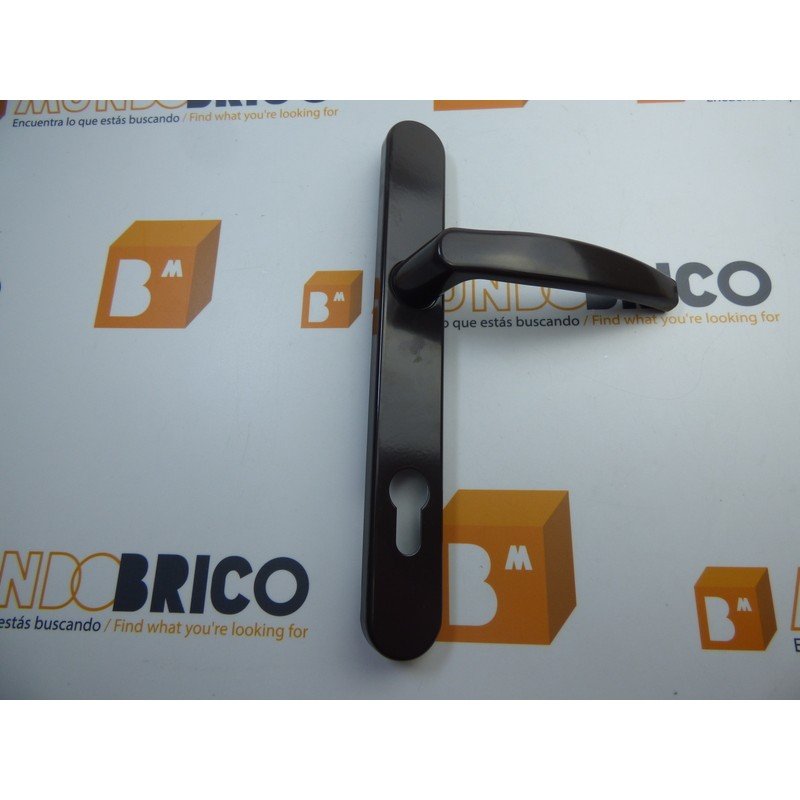 Manilla individual en color marrón para puertas de PVC con bocallave Manilla individual en color marrón para puertas de PVC con bocallave