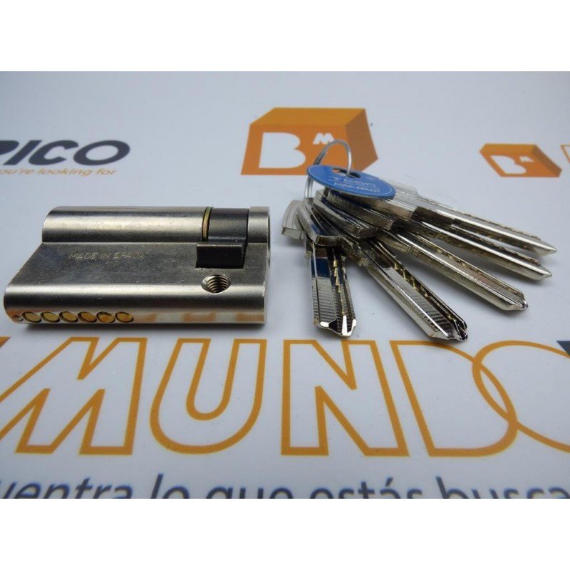 Llave Maestra Cilindro De Seguridad Tesa T65D3060N - Niquelado, 30x60 Mm, Con 5 Llaves, Antibumping Y Antitaladro Llaves Bumping Seguridad
