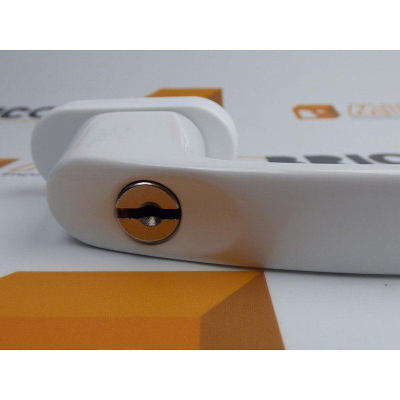 Manillas con llave para ventanas de PVC y puertas en color blanco Manillas con llave para ventanas de PVC y puertas en color blanco