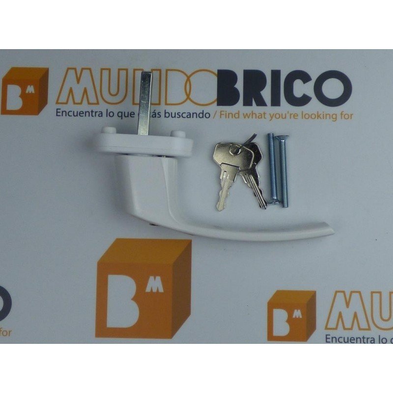Manillas con llave para ventanas de PVC y puertas en color blanco Manillas con llave para ventanas de PVC y puertas en color blanco